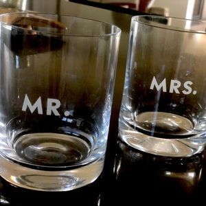 Kate Spade  “Mr. / Mrs.” cocktail glassses